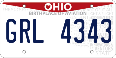 OH license plate GRL4343