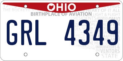 OH license plate GRL4349