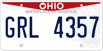 OH license plate GRL4357