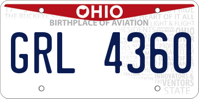 OH license plate GRL4360