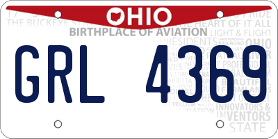 OH license plate GRL4369