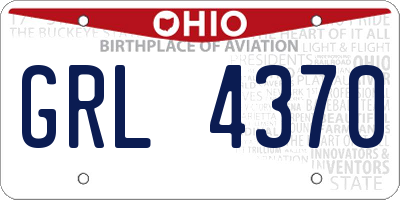 OH license plate GRL4370