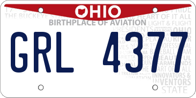 OH license plate GRL4377