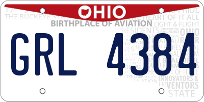 OH license plate GRL4384