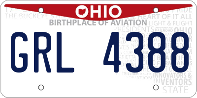OH license plate GRL4388
