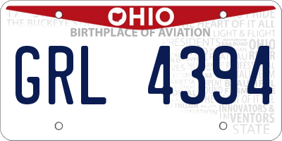 OH license plate GRL4394