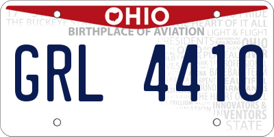 OH license plate GRL4410