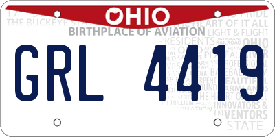 OH license plate GRL4419