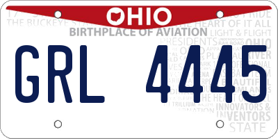 OH license plate GRL4445