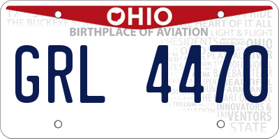 OH license plate GRL4470