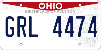 OH license plate GRL4474
