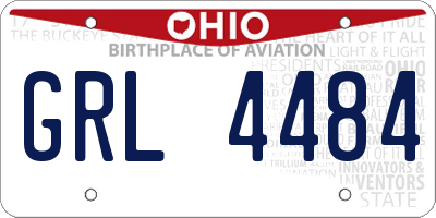 OH license plate GRL4484