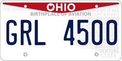 OH license plate GRL4500