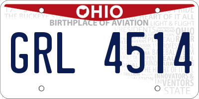 OH license plate GRL4514