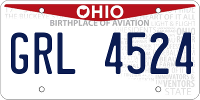 OH license plate GRL4524