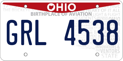OH license plate GRL4538