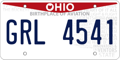 OH license plate GRL4541