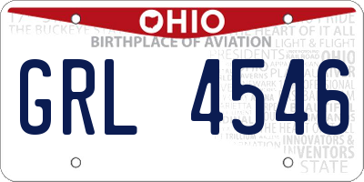 OH license plate GRL4546