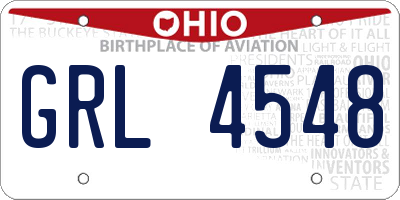 OH license plate GRL4548