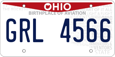 OH license plate GRL4566