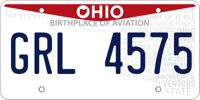 OH license plate GRL4575