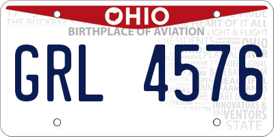 OH license plate GRL4576