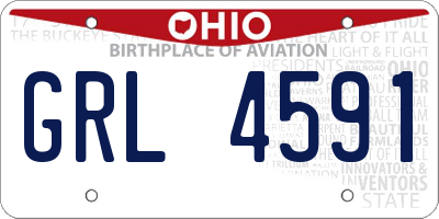 OH license plate GRL4591