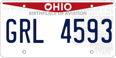 OH license plate GRL4593