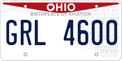 OH license plate GRL4600