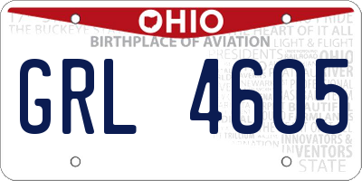 OH license plate GRL4605