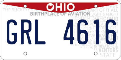 OH license plate GRL4616