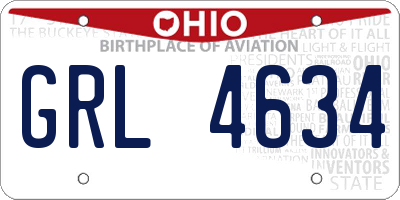 OH license plate GRL4634