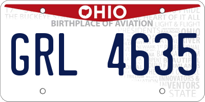 OH license plate GRL4635