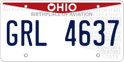 OH license plate GRL4637