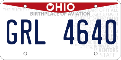 OH license plate GRL4640