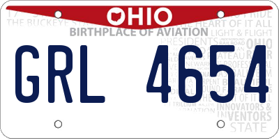 OH license plate GRL4654