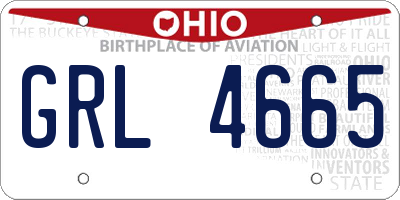 OH license plate GRL4665