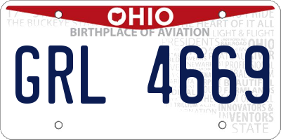 OH license plate GRL4669