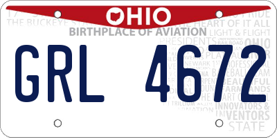 OH license plate GRL4672