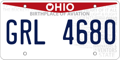 OH license plate GRL4680