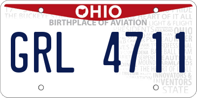 OH license plate GRL4711