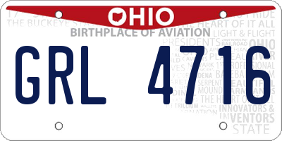 OH license plate GRL4716