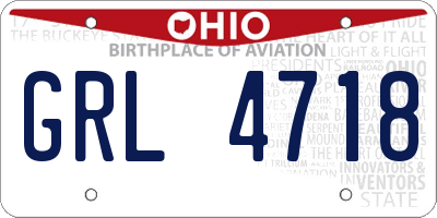 OH license plate GRL4718