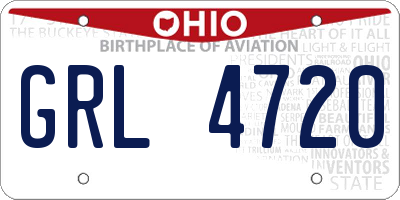 OH license plate GRL4720
