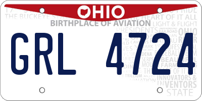 OH license plate GRL4724