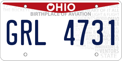 OH license plate GRL4731