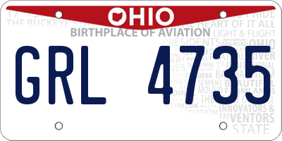 OH license plate GRL4735