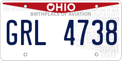 OH license plate GRL4738