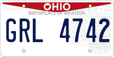 OH license plate GRL4742