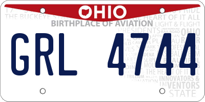 OH license plate GRL4744
